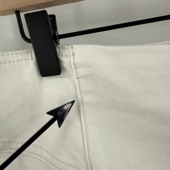 WE THE FREE x FREE PEOPLE Curvy Jeans Size 35 NWT White Denim Plus Curvy Raw Hem - Picture 7 of 16